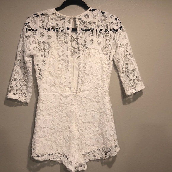 Zara Pants - White lace romper